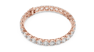Top View: Round Diamond Tennis Bracelet with Prong Setting in 14k Rose Gold - Lab Grown - Driona Jewels