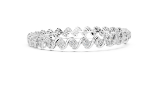 Front View: Round Diamond Tennis Bracelet with Prong Setting in 14k White Gold - Lab Grown - Driona Jewels