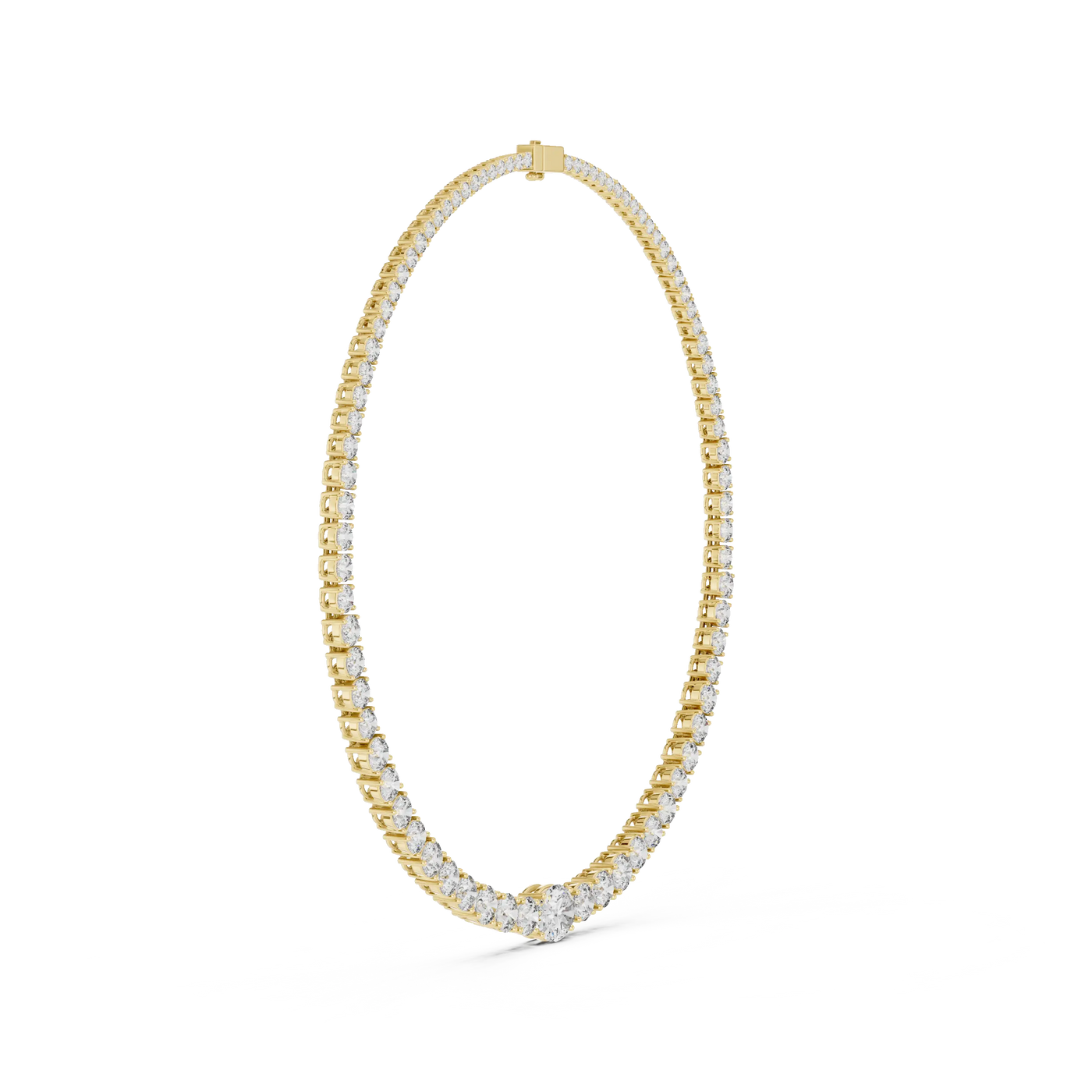 Flat Lay: Round Diamond Tennis Bracelet with Prong Setting in 14k Yellow Gold - Lab Grown - Driona Jewels