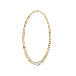 Flat Lay: Round Diamond Tennis Bracelet with Prong Setting in 14k Yellow Gold - Lab Grown - Driona Jewels