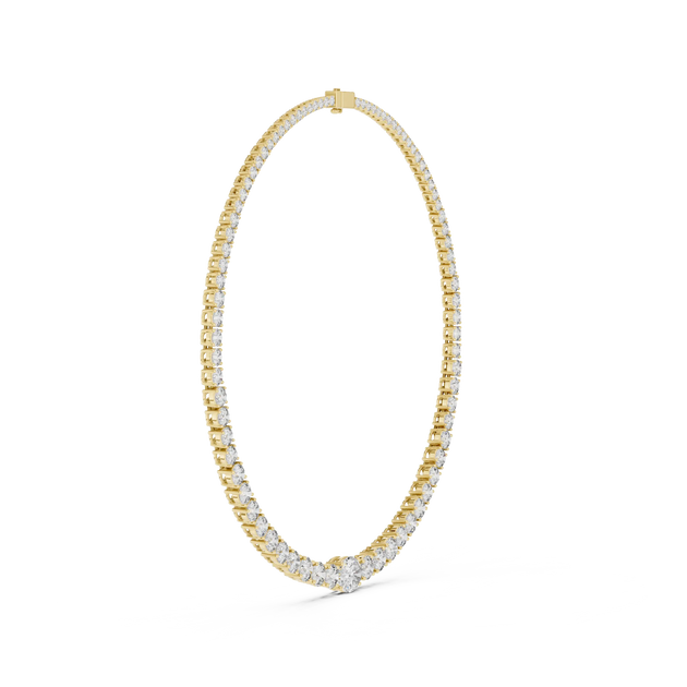 Flat Lay: Round Diamond Tennis Bracelet with Prong Setting in 14k Yellow Gold - Lab Grown - Driona Jewels