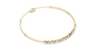 Front View: Round Diamond Tennis Bracelet with Prong Setting in 14k Yellow Gold - Lab Grown - Driona Jewels