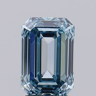 2.04 carat fancy intense greenish blue emerald lab grown diamond VS1 clarity