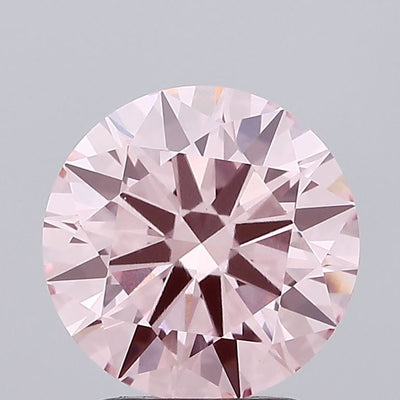 2.16 carat fancy vivid pink round lab grown diamond VVS2 clarity