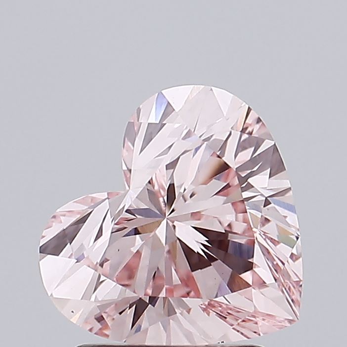 1.79 carat fancy intense pink heart lab grown diamond VS1 clarity