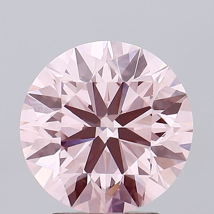 2.89 carat fancy intense pink round lab grown diamond VS1 clarity