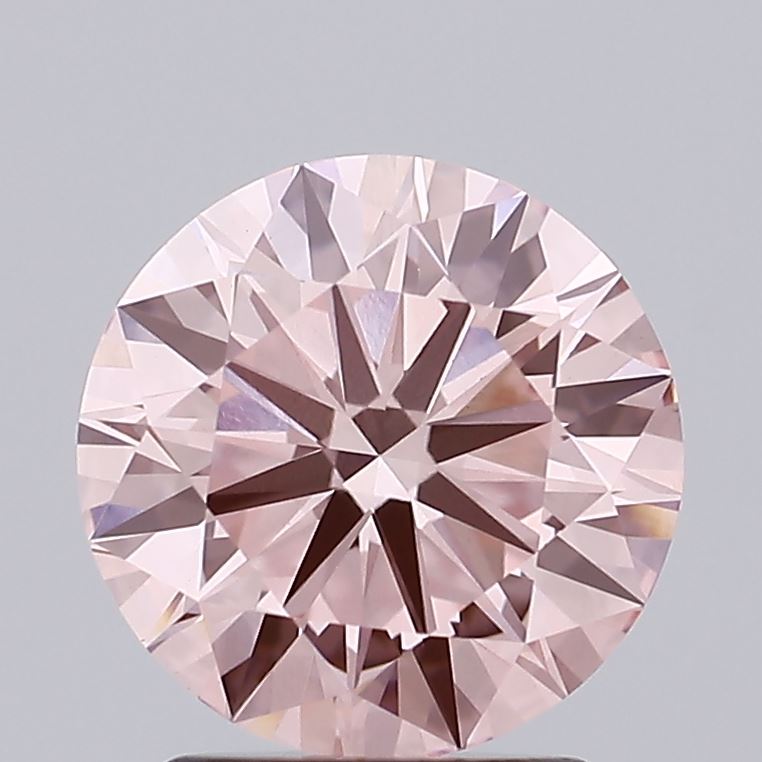 2.16 carat fancy intense pink round lab grown diamond VVS2 clarity