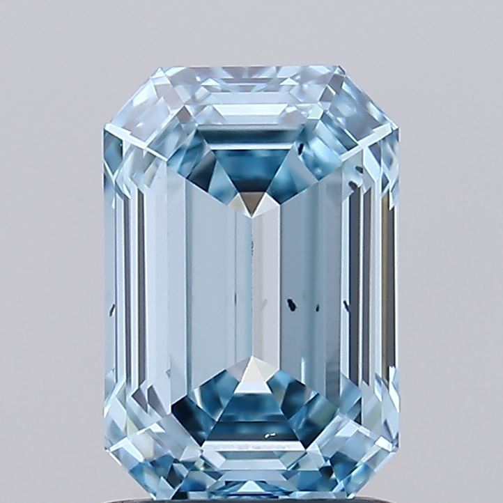 0.92 carat fancy intense blue emerald lab grown diamond VS2 clarity