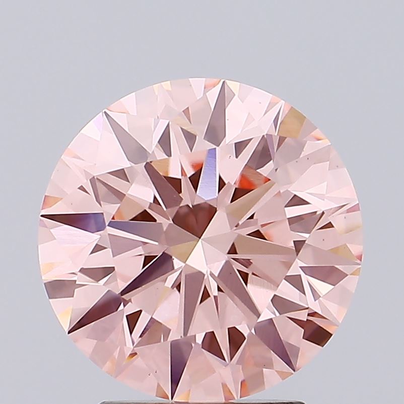 3.19 carat fancy intense pink round lab grown diamond VS1 clarity