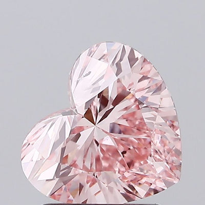 1.56 carat fancy intense pink heart lab grown diamond VS2 clarity