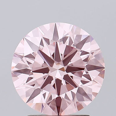 2.31 carat fancy intense pink round lab grown diamond VS1 clarity