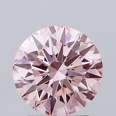 2.20 carat fancy vivid pink round lab grown diamond VS1 clarity