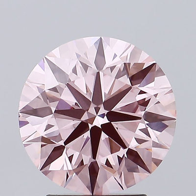 2.96 carat fancy intense pink round lab grown diamond VS1 clarity