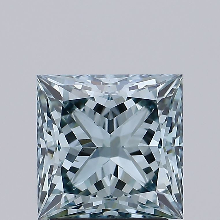 2.40 carat fancy intense bluish green princess lab grown diamond VS1 clarity
