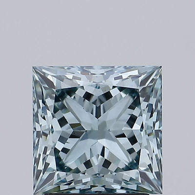2.40 carat fancy intense bluish green princess lab grown diamond VS1 clarity