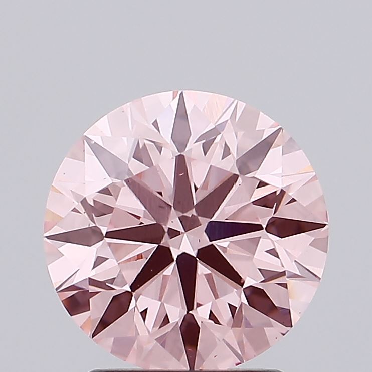 2.23 carat fancy intense pink round lab grown diamond VS2 clarity