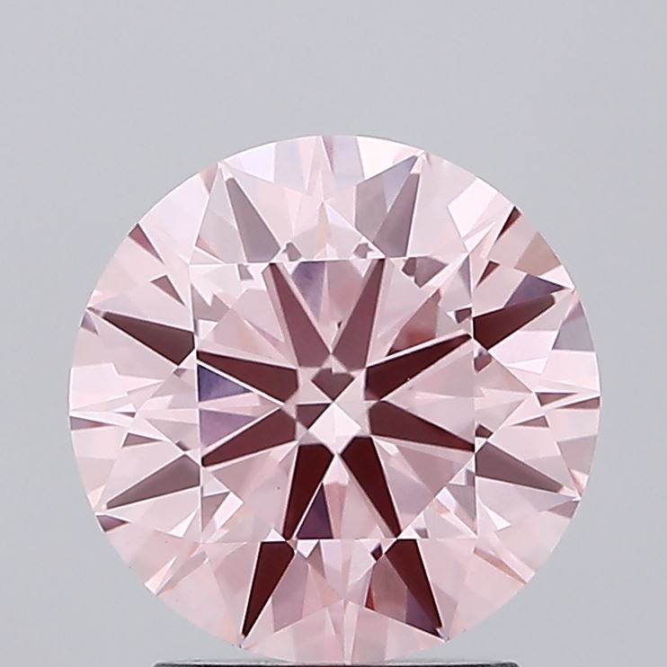2.13 carat fancy intense pink round lab grown diamond VVS2 clarity