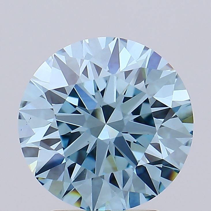 2.85 carat fancy vivid blue round lab grown diamond VS1 clarity