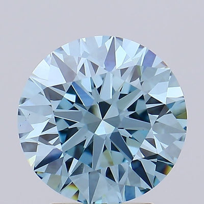 2.85 carat fancy vivid blue round lab grown diamond VS1 clarity