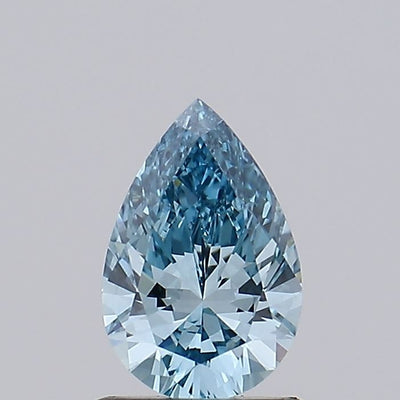 0.82 carat fancy vivid blue pear lab grown diamond VVS2 clarity