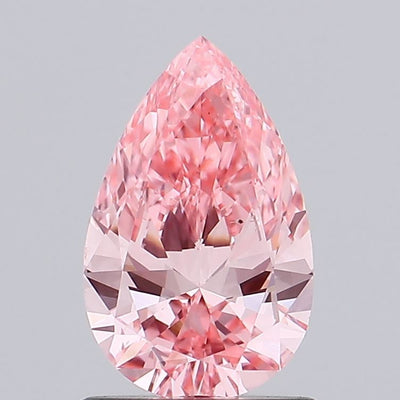 0.95 carat fancy vivid pink pear lab grown diamond VS2 clarity