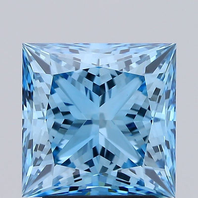 2.99 carat fancy vivid blue princess lab grown diamond VVS2 clarity