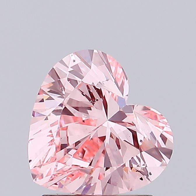 1.54 carat fancy vivid pink heart lab grown diamond SI1 clarity