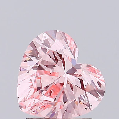 1.54 carat fancy vivid pink heart lab grown diamond SI1 clarity