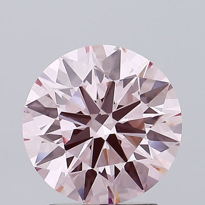 2.10 carat fancy intense pink round lab grown diamond VVS2 clarity