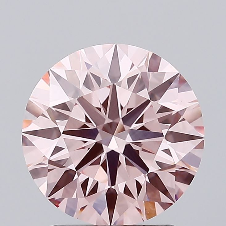 2.32 carat fancy intense pink round lab grown diamond VS1 clarity