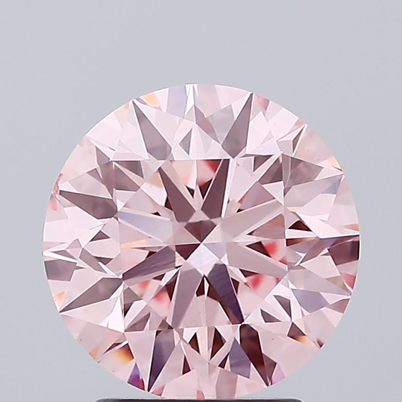 2.95 carat fancy intense pink round lab grown diamond VS2 clarity