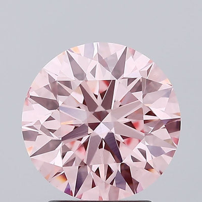 2.95 carat fancy intense pink round lab grown diamond VS2 clarity
