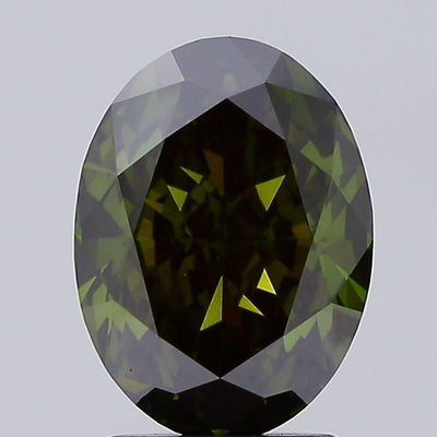 2.54 carat fancy deep green oval lab grown diamond VS1 clarity