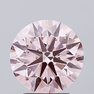 2.94 carat fancy intense pink round lab grown diamond VS1 clarity