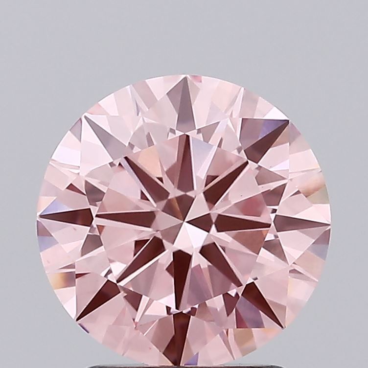 1.98 carat fancy intense pink round lab grown diamond VS1 clarity