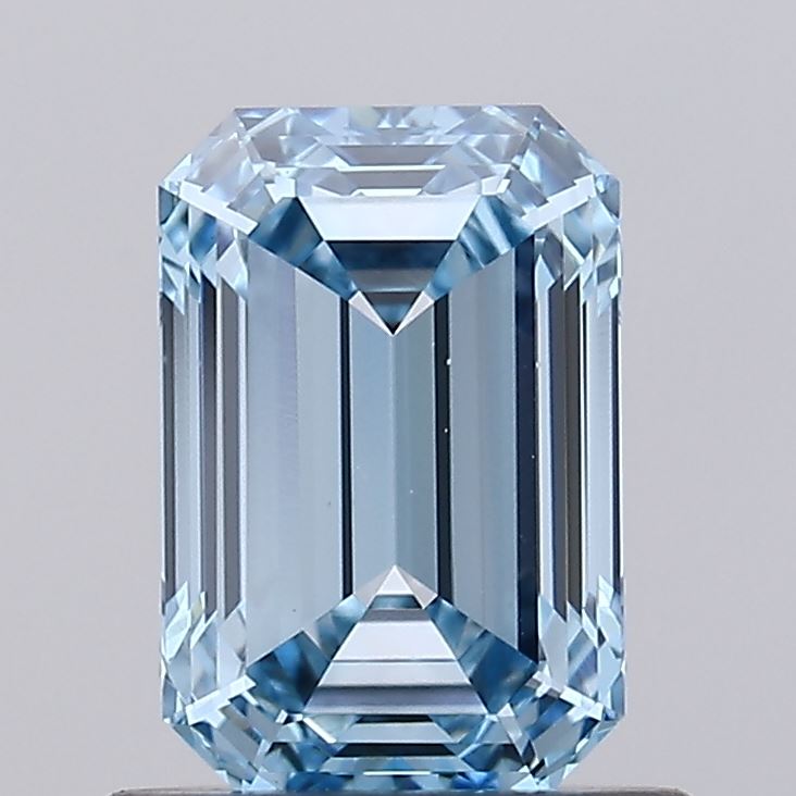 0.92 carat fancy intense blue emerald lab grown diamond VVS2 clarity