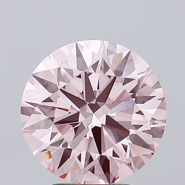 3.13 carat fancy intense pink round lab grown diamond VS1 clarity