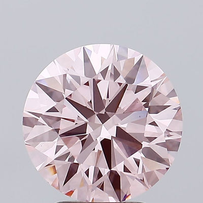 3.13 carat fancy intense pink round lab grown diamond VS1 clarity
