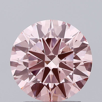 2.00 carat fancy intense pink round lab grown diamond VS2 clarity