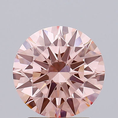 2.18 carat fancy intense pink round lab grown diamond VVS2 clarity