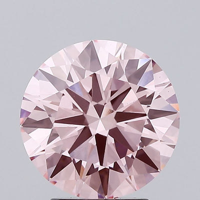 3.01 carat fancy vivid pink round lab grown diamond VS1 clarity