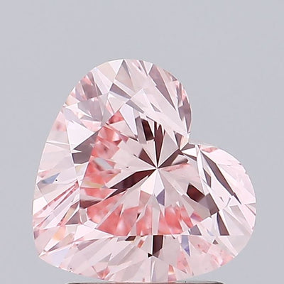 1.88 carat fancy intense pink heart lab grown diamond VS1 clarity