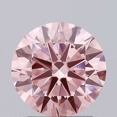 2.17 carat fancy intense pink round lab grown diamond VS1 clarity