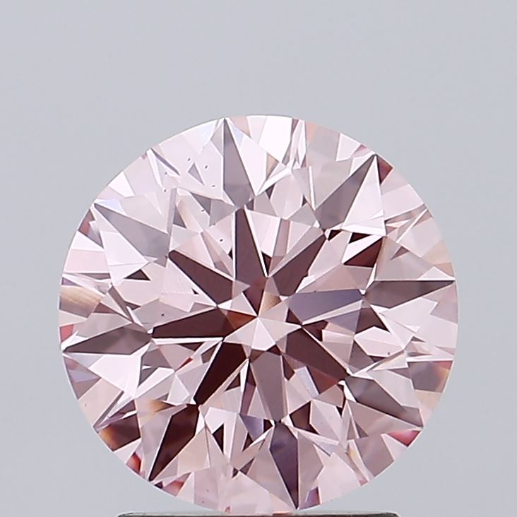 2.19 carat fancy intense pink round lab grown diamond VS1 clarity