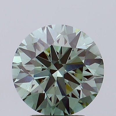 2.39 carat fancy intense green round lab grown diamond VVS2 clarity