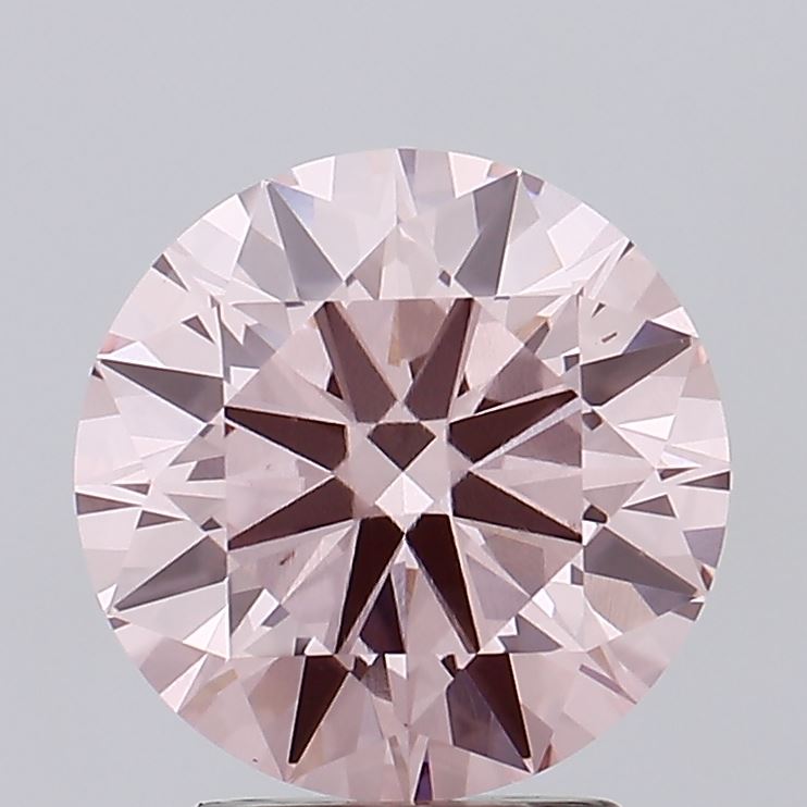2.67 carat fancy intense brownish pink round lab grown diamond VS1 clarity