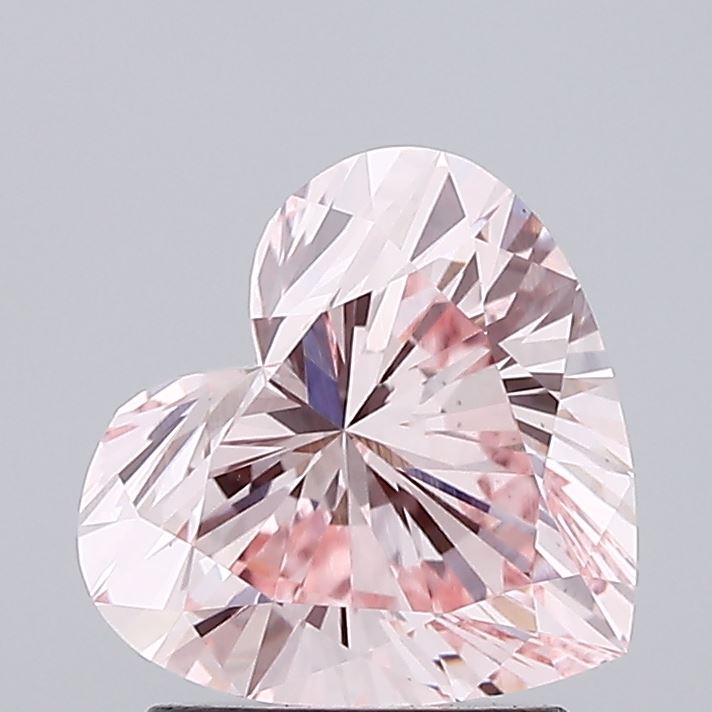 1.62 carat fancy intense pink heart lab grown diamond VS1 clarity