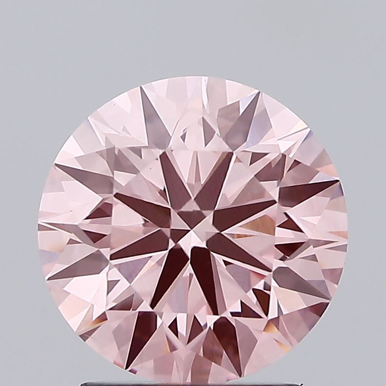 2.28 carat fancy intense pink round lab grown diamond VS1 clarity