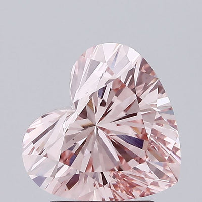 2.54 carat fancy intense brown pink heart lab grown diamond VVS2 clarity