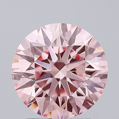 2.53 carat fancy intense pink round lab grown diamond VS2 clarity